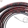 SCORPION ARCHERY Handmade Black & Red Leather Bull Whip Durable 12 Plaits Leather Whip for Equestrian, Rodeo, Farming, and Performance view 2
