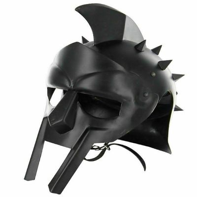 Medieval Knights Gladiator Helmet Black Greek Spartan Armor Helmet Historical Crusader gladiator helmet Adult wearable helmet Steel LARP warrior cosplay helmet Halloween