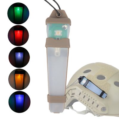 Tactical Helmet Signal Light,5 Colors Waterproof Safety Survival Indicators,Outdoor Sports Hunting Airsoft Paintball Military Accessories (Tan/White)