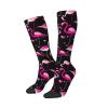 Pink Flamingo Compression Socks For Women Men Long Knee High Socks For Running Cycling Athletic Nurse 11.5in view 1