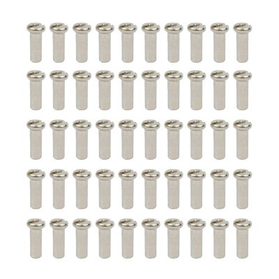 NORAZE 50Pcs Bike Road Bicycles Nipple 12G 13G 14G Ultralight Black Silver Spoke Nipple Bike Spoke Cap (Size : 14GSilver12mm)