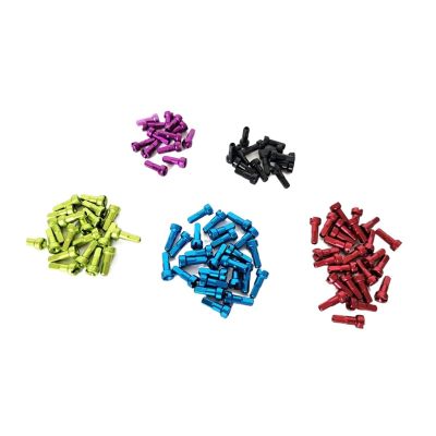 NORAZE Aluminum Cap Aluminum Alloy Spoke Nipple 14G*14mm Black Silver Red Blue Green Suitable for 2.0 Spokes (Color : Green 50pcs, Size : 14mm)