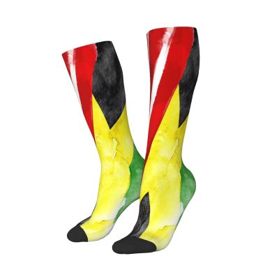 America Jamaica Flag Compression Socks For Women Men Long Knee High Socks For Running Cycling Athletic Nurse 11.5in