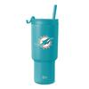 Simple Modern Officially Licensed NFL Miami Dolphins 30 oz Tumbler with Flip Lid and Straws | Insulated Cup Stainless Steel | Gifts for Men Women | Trek Collection | Miami Dolphins view 1