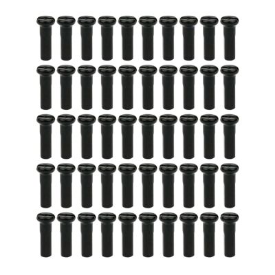 NORAZE 50Pcs Bike Road Bicycles Nipple 12G 13G 14G Ultralight Black Silver Spoke Nipple Bike Spoke Cap (Size : 14GBlack14mm)