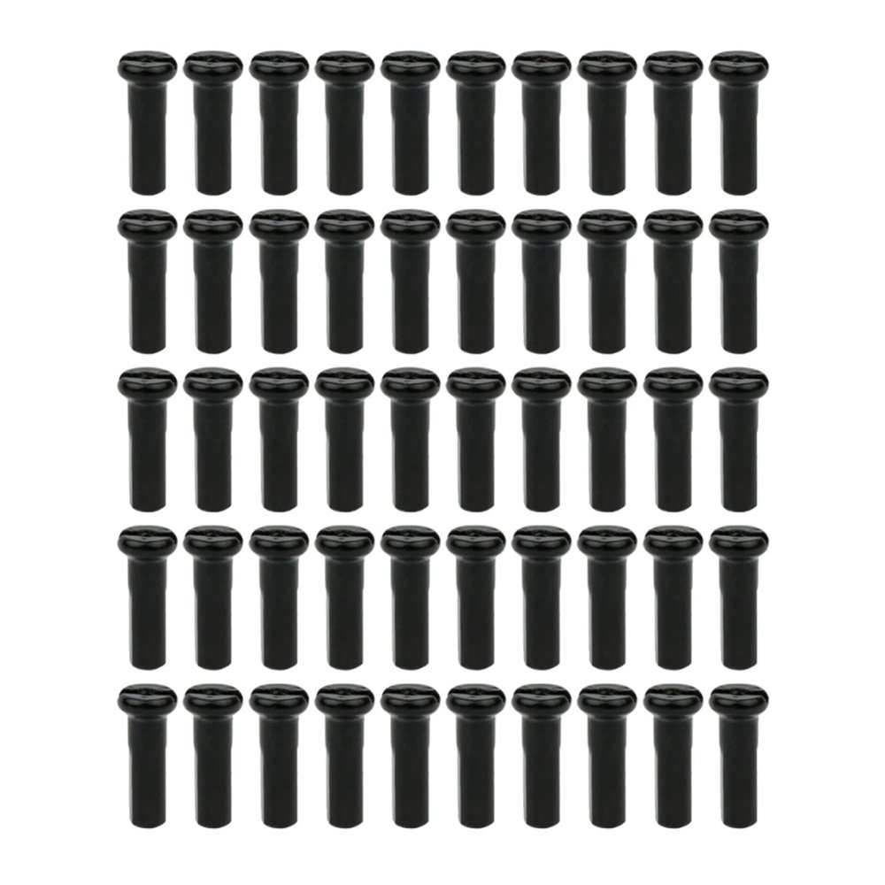 NORAZE 50Pcs Bike Road Bicycles Nipple 12G 13G 14G Ultralight Black Silver Spoke Nipple Bike Spoke Cap (Size : 14GBlack14mm)