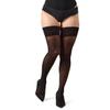 MeMoi Women's Second Skin Semi-Opaque Thigh Highs Black S-M view 3