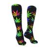 Colorful Cannabis Leaf Compression Socks For Women Men Long Warm Knee High Thick Socks For Running Athletic Nurse 20in view 3