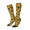 Yellow Weed Leaf Compression Socks For Women Men Long Knee High Socks For Running Cycling Athletic Nurse 11.5in view 1
