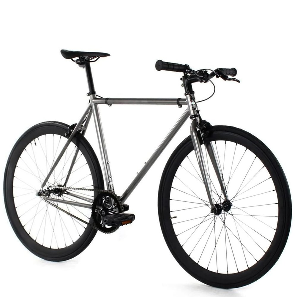 Golden Cycles Fixed Gear Single Speed Bike - Perfect Urban Commuter Bicycle with Front and Rear Brakes - Ideal for Teens and Adults - The Bike Comes in Different Sizes (41cm, Asphalt)