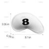 AUEAR, 11 Pack Golf Iron Head Covers Headcovers Neoprene Putter Set White view 2