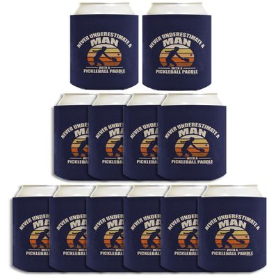 Pickleball Accessories For Men Never Underestimate A Man With A Pickleball Paddle 12-Pack Can Coolers Coolies