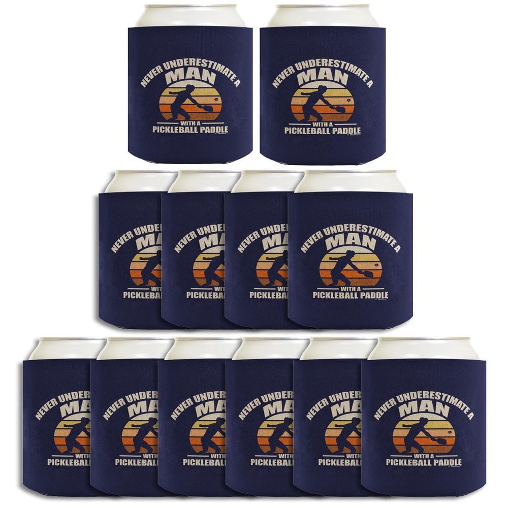 Pickleball Accessories For Men Never Underestimate A Man With A Pickleball Paddle 12-Pack Can Coolers Coolies