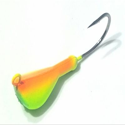 10 "Banana Blackfish Taug Fluke Jig Head Lure Ultra Point Hook - Ch/Or/Gr (1/2oz)