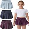 3 Pack Girls Flowy Shorts with Spandex Liner 2-in-1 Youth Butterfly Skirts for Fitness, Running, Sports (Set 10, X-Small) view 1
