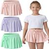 3 Pack Girls Flowy Shorts with Spandex Liner 2-in-1 Youth Butterfly Skirts for Fitness, Running, Sports (Set 9, X-Small) view 1