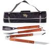 PICNIC TIME NCAA Cal State Fullerton Titans 3-Piece BBQ Tote & Grill Accessories Set, Outdoor Gril Set with Case, BBQ Spatula, BBQ Fork, and BBQ Tongs, (Black with Gray Accents) view 1