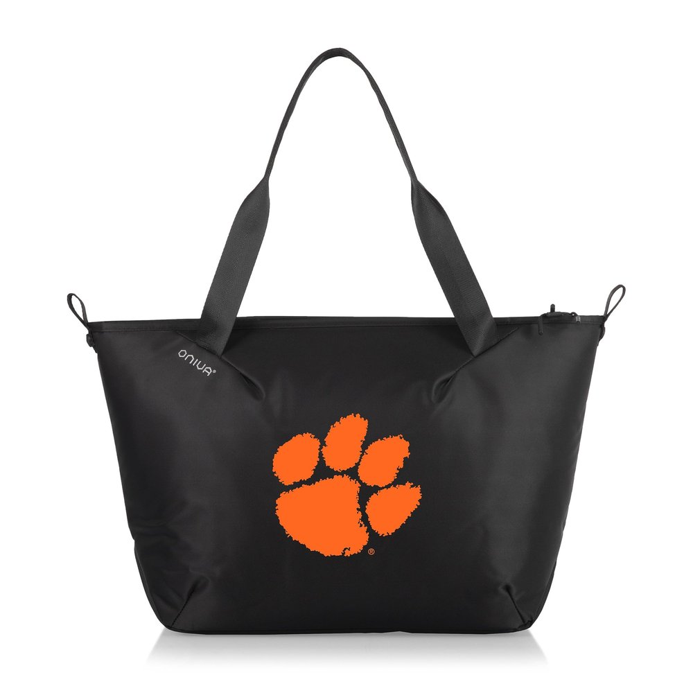 PICNIC TIME NCAA Clemson Tigers Tarana Cooler Bag Tote Made with Recycled Materials, Soft Cooler Tote Bag, Upcycled Picnic Cooler, (Carbon Black)