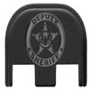 NDZ Performance Slide Cover Back Plate for Glock Gen 5  Black Aluminum, Silver Fill Laser Engraved Deputy Sheriff Eagle Logo Fits G17 G19 G20 G34 G45 G47, PSA Dagger view 1