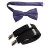 Tuxgear Boys Bow Tie and Adjustable Stretch Suspender Sets, (Purple Imperial with Black, 30" Boys) view 1