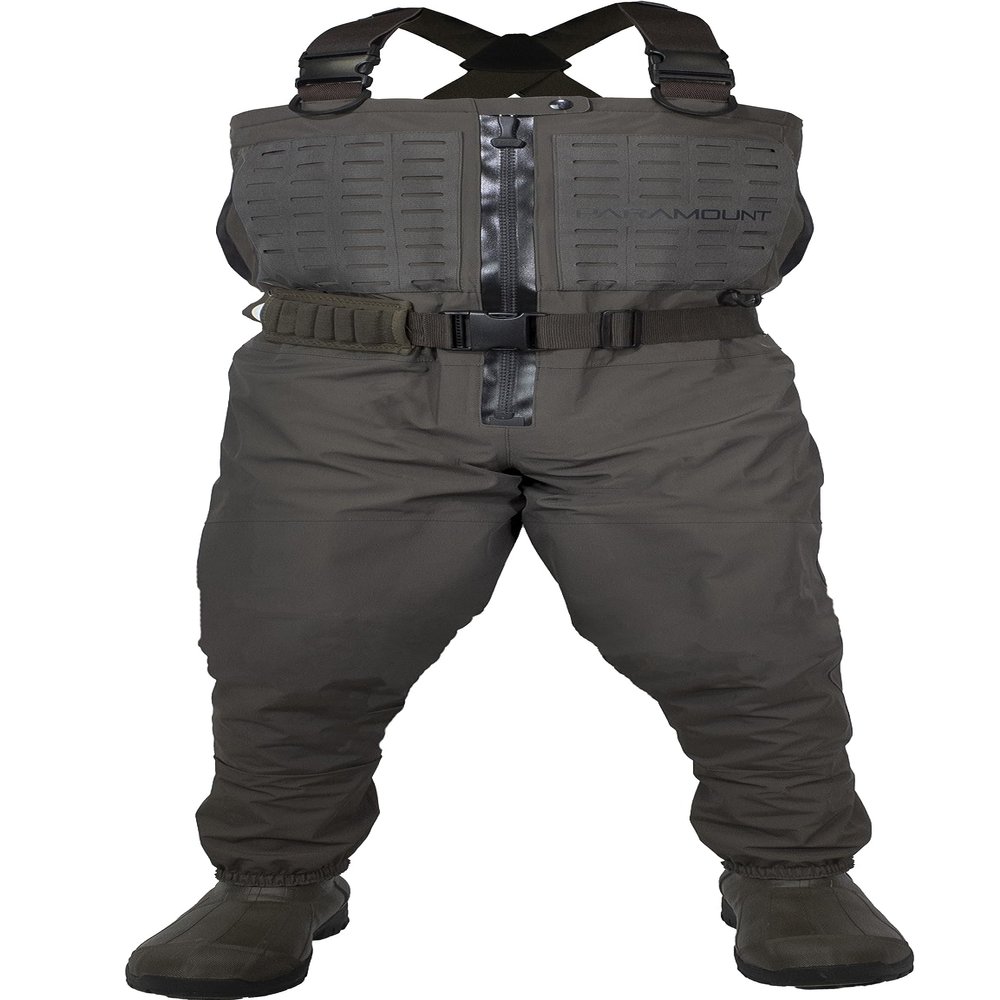 Paramount Outdoors Pinnacle Zippered Breathable Camo Hunting Chest Wader with 1200 gram insulated boots (Brown, 11)