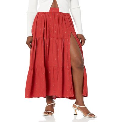 Angie Women's Maxi Skirt with Lurex Threads and Side Slit