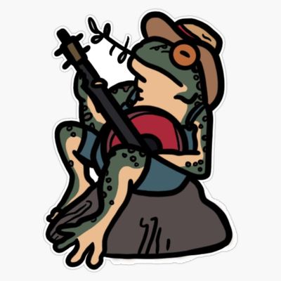 Frog Playing Banjo Sticker Vinyl Waterproof Sticker Decal Car Laptop Wall Window Bumper Sticker 5"