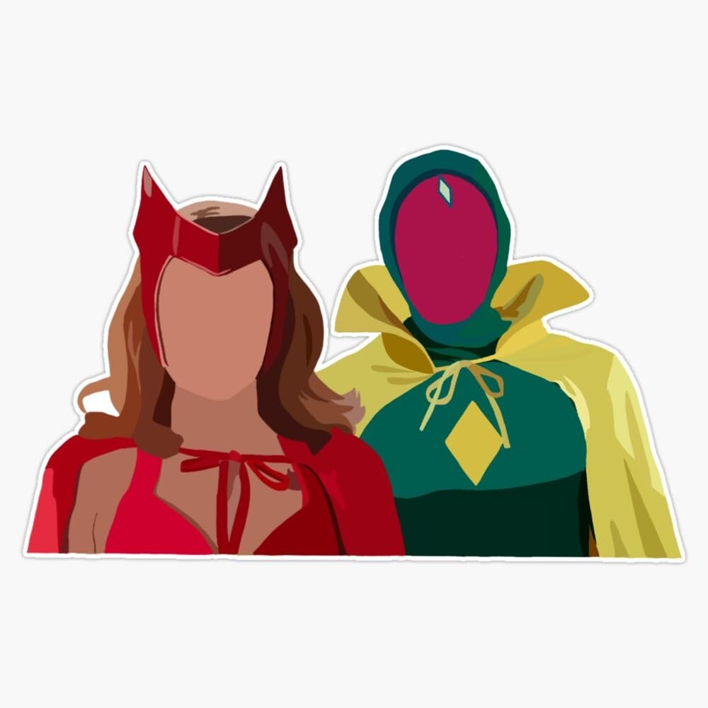 Halloween Wanda and Vision Sticker Vinyl Waterproof Sticker Decal Car Laptop Wall Window Bumper Sticker 5"
