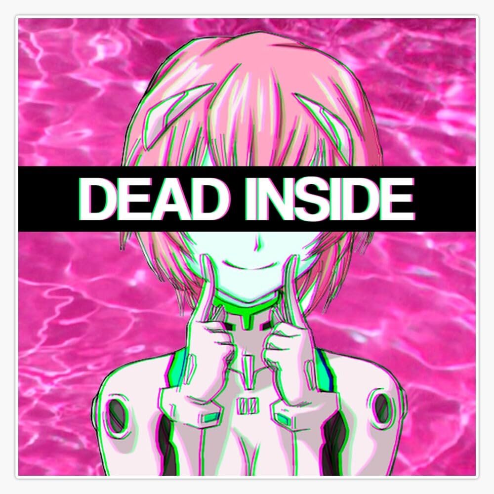 Dead Inside - Rei Ayanami Sticker Vinyl Waterproof Sticker Decal Car Laptop Wall Window Bumper Sticker 5"