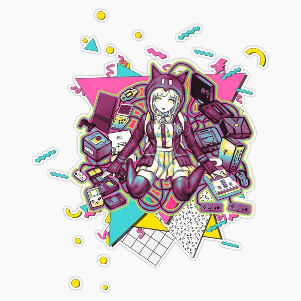 Chiaki - Danganronpa *90S Graphic Design* Sticker Vinyl Waterproof Sticker Decal Car Laptop Wall Window Bumper Sticker 5"