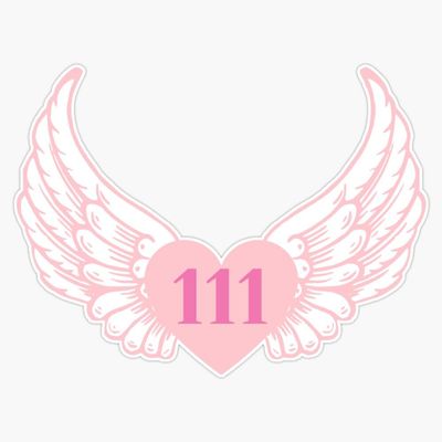 111 Angel Number Wings Sticker Vinyl Waterproof Sticker Decal Car Laptop Wall Window Bumper Sticker 5"