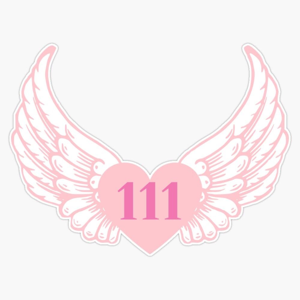 111 Angel Number Wings Sticker Vinyl Waterproof Sticker Decal Car Laptop Wall Window Bumper Sticker 5"