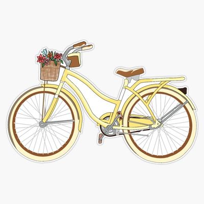 Yellow Bicycle Sticker Vinyl Waterproof Sticker Decal Car Laptop Wall Window Bumper Sticker 5"