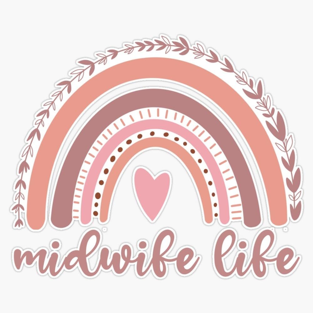 Aesthetic Midwife Life Bohemian Style Design Apprentice Midwife Student Midwife Assistant Midwife Gift For Midwife Doula Sticker Vinyl Waterproof Sticker Decal Car Laptop Wall Window Bumper Sticker 5"