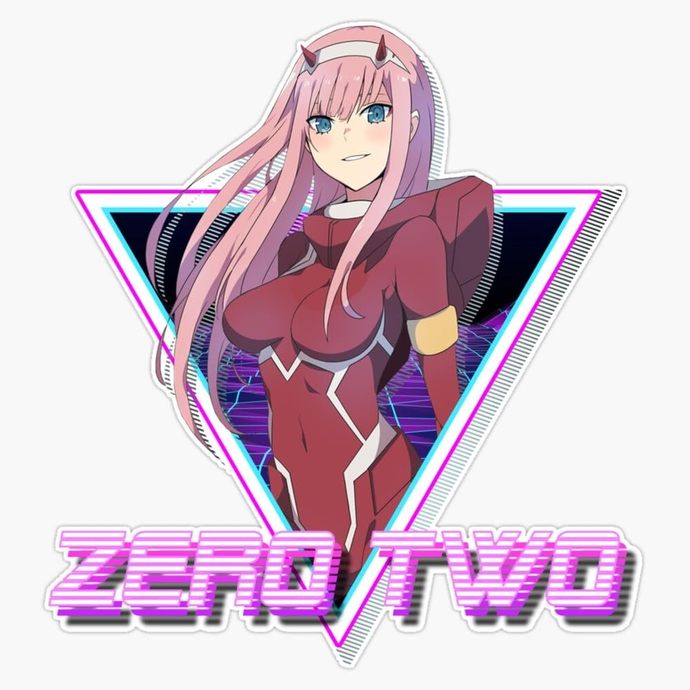 Darling in The Franxx (Zero Two Aesthetic) Sticker Vinyl Waterproof Sticker Decal Car Laptop Wall Window Bumper Sticker 5"