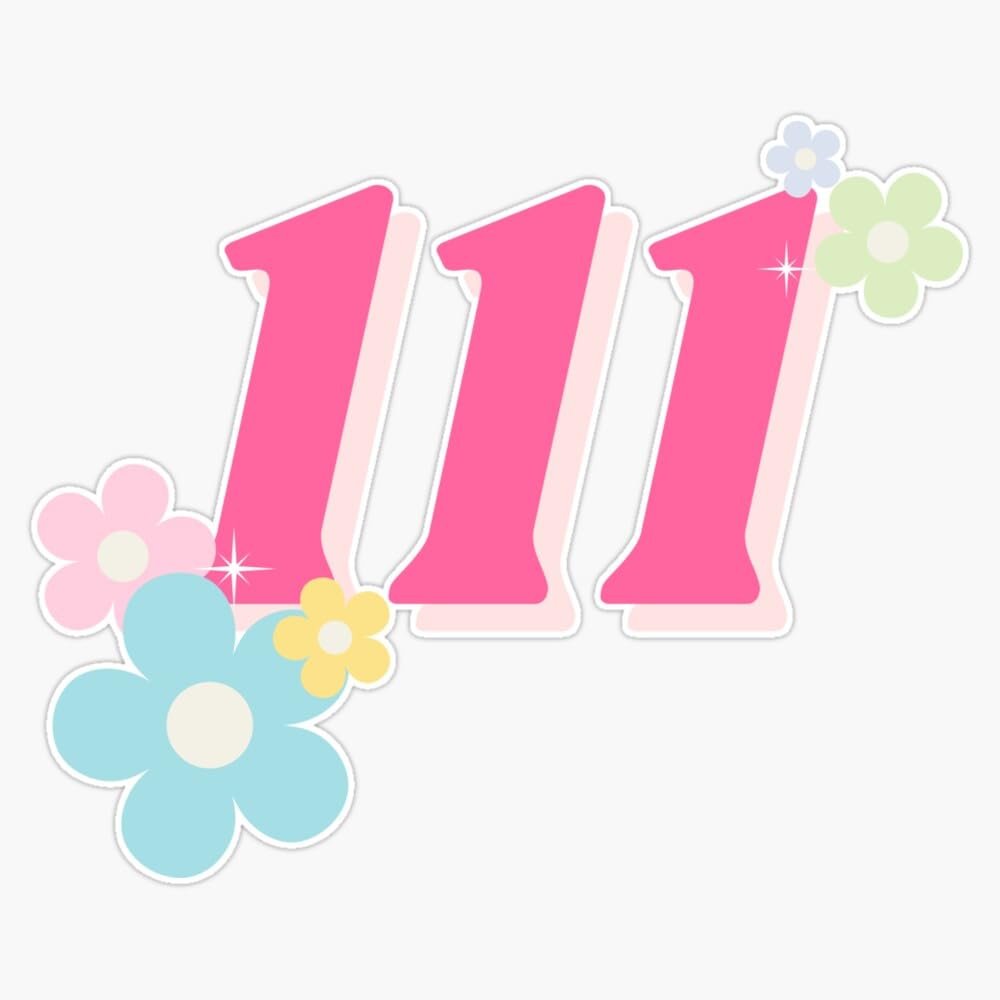 111 Angel Number Sticker Vinyl Waterproof Sticker Decal Car Laptop Wall Window Bumper Sticker 5"