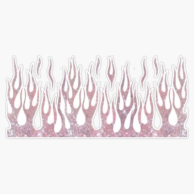 Pink Glitter Flames Sticker Vinyl Waterproof Sticker Decal Car Laptop Wall Window Bumper Sticker 5"
