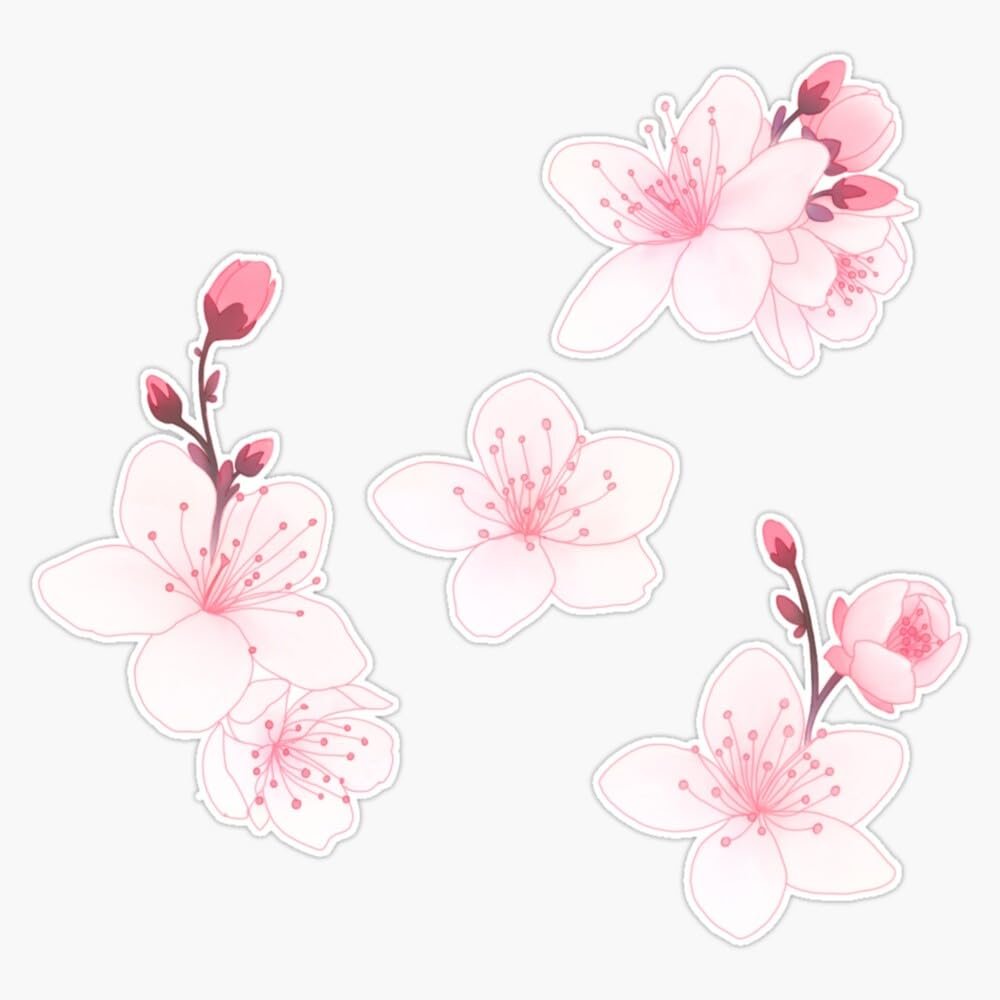 Cherry Blossom Sticker Vinyl Waterproof Sticker Decal Car Laptop Wall Window Bumper Sticker 5"