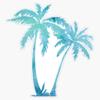 Blue Watercolor Palm Tree Sticker Vinyl Waterproof Sticker Decal Car Laptop Wall Window Bumper Sticker 5" view 1