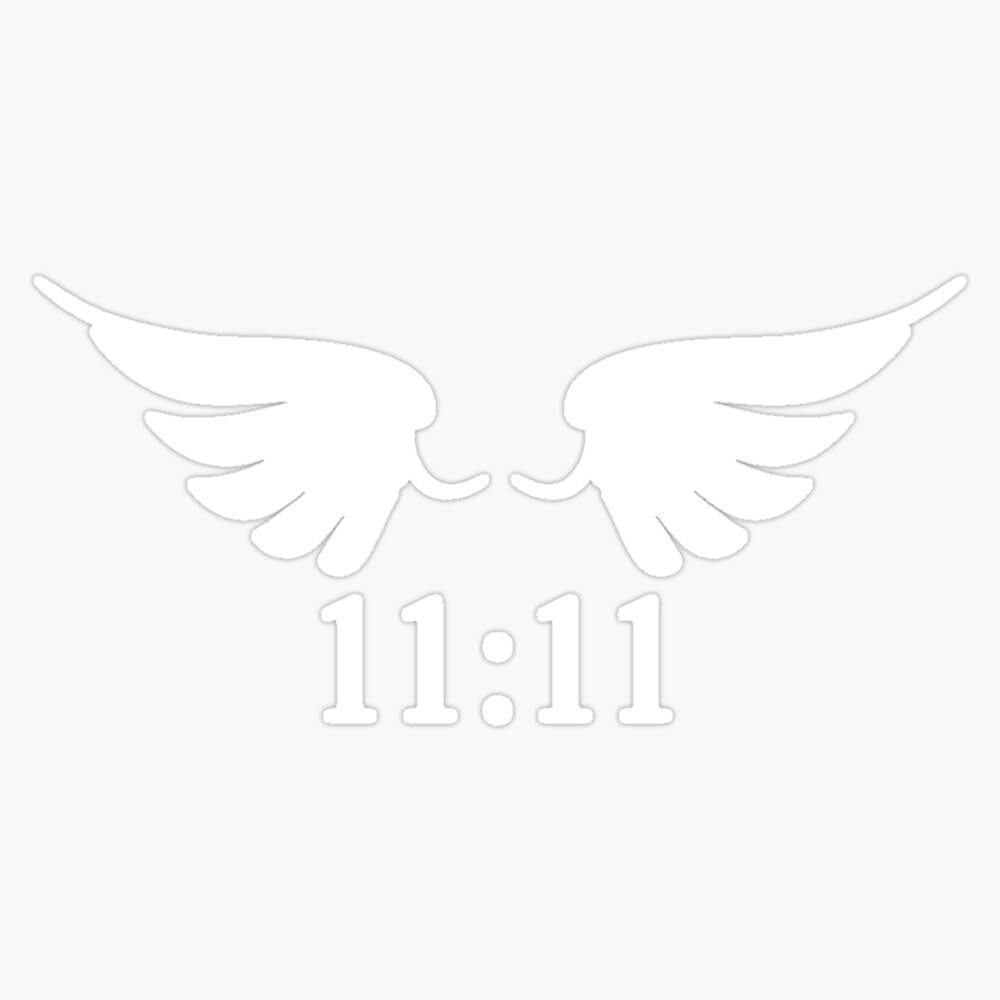 11:11 Wings Number Angel Spiritual Sticker Vinyl Waterproof Sticker Decal Car Laptop Wall Window Bumper Sticker 5"
