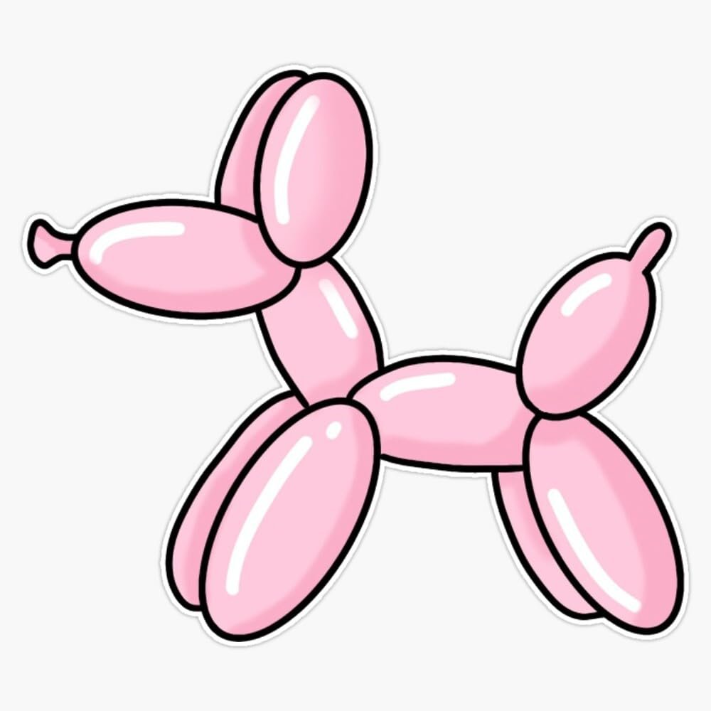 Balloon Dog Pink Sticker Vinyl Waterproof Sticker Decal Car Laptop Wall Window Bumper Sticker 5"