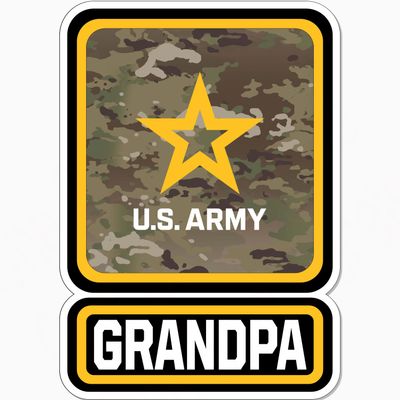 One Stop Decals U.S. Army Grandpa (Ver.2) OCP Camo (New Branded Logo) Full Color Vinyl Decal/Sticker Officially Licensed by The U.S. Army. Size: 24". (by Dimoxy Designs)