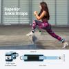 Slim Panda Ankle Strap for Cable Machine,Ankle Cuff for Kickbacks, Booty Hip Abductors,Glute Workouts, Leg Extensions, Curls for Men and Women, Adjustable with Double D-Rings (Pair, Cyan) view 3