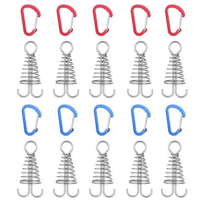 Comimark 10 PCS Outdoor Extended Stainless Steel Ground Nails - Perfect for Plank Deck Boards, Rope Buckles & Camping Tents!