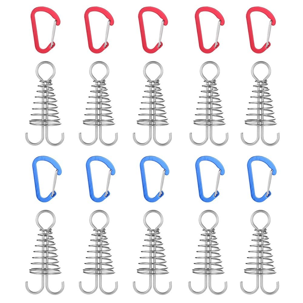 Comimark 10 PCS Outdoor Extended Stainless Steel Ground Nails - Perfect for Plank Deck Boards, Rope Buckles & Camping Tents!