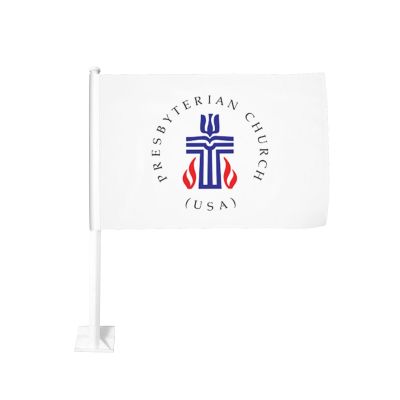 12x18 Presbyterian Church Cross Seal Car Flag Double Sided Window Clip Waterproof Flags