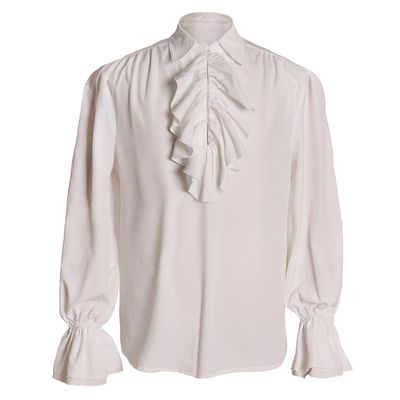 IWQBQ Men's Pirate Shirt Renaissance Victorian Blouse Medieval Vampire Top with Ruffled Collar(Z3241,M)