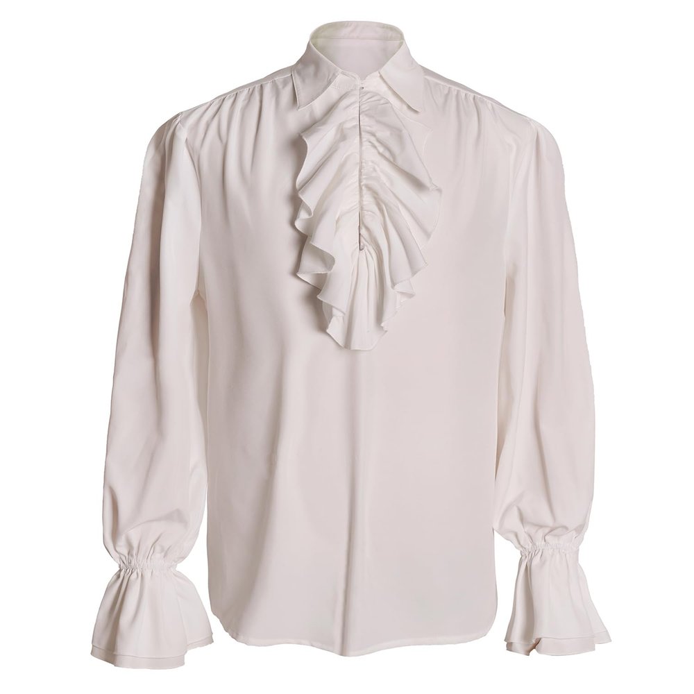 IWQBQ Men's Pirate Shirt Renaissance Victorian Blouse Medieval Vampire Top with Ruffled Collar(Z3241,M)