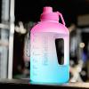 Large Capacity Fitness Sports Water Bottle, Water Bottle, Water Bottle, Straw, Portable Handle, Plastic Space Cup view 1
