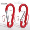 Sprookber Aluminum Carabiner, Caribeener Clips, Spring Snap Hook for Keychain Clip, Set of 10 (Red) view 4